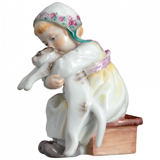 Ребенок с кошкой