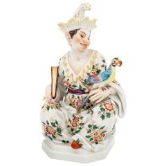 Китаянка с попугаем