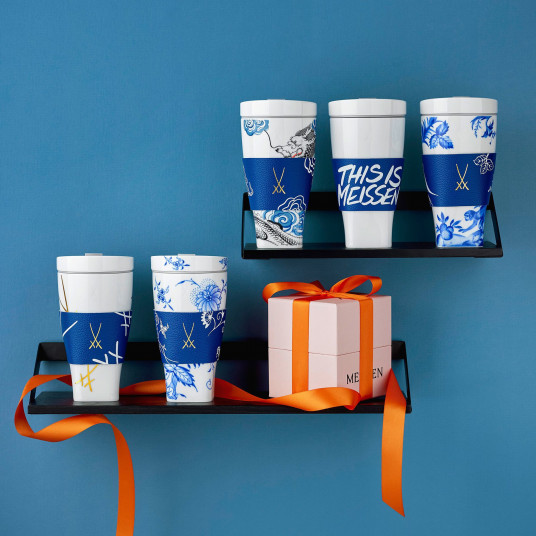Кружка Coffee to go в стиле синего лука с манжетой Кружка Coffee to go в стиле синего лука с манжетой